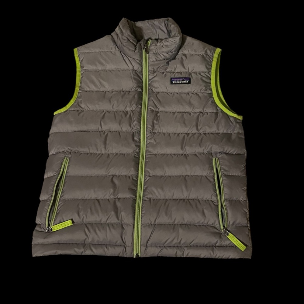 Patagonia Gray Vest with Bright Green Highlights